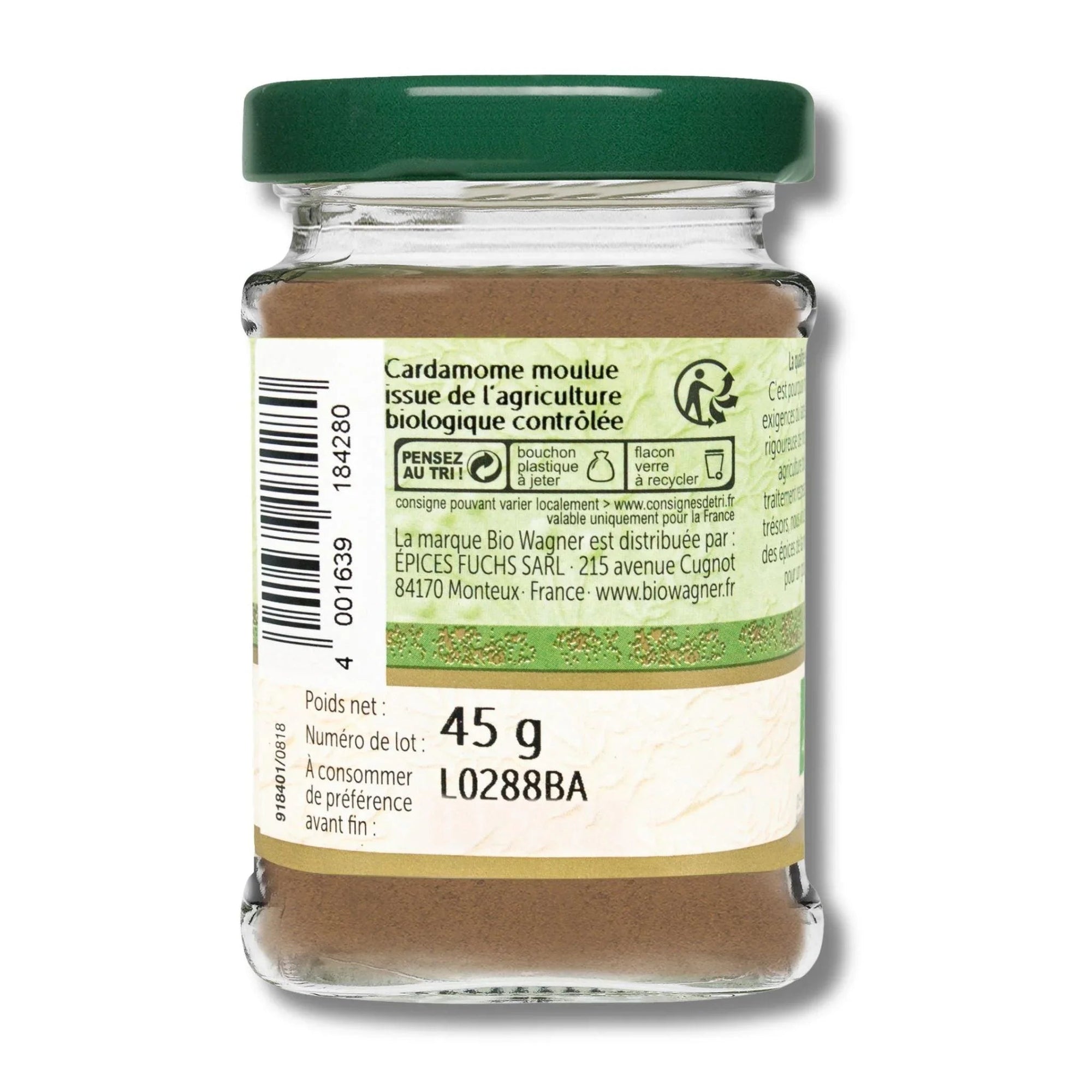Cardamome moulue flacon - 45G BIOWAGNER - Épices Fuchs
