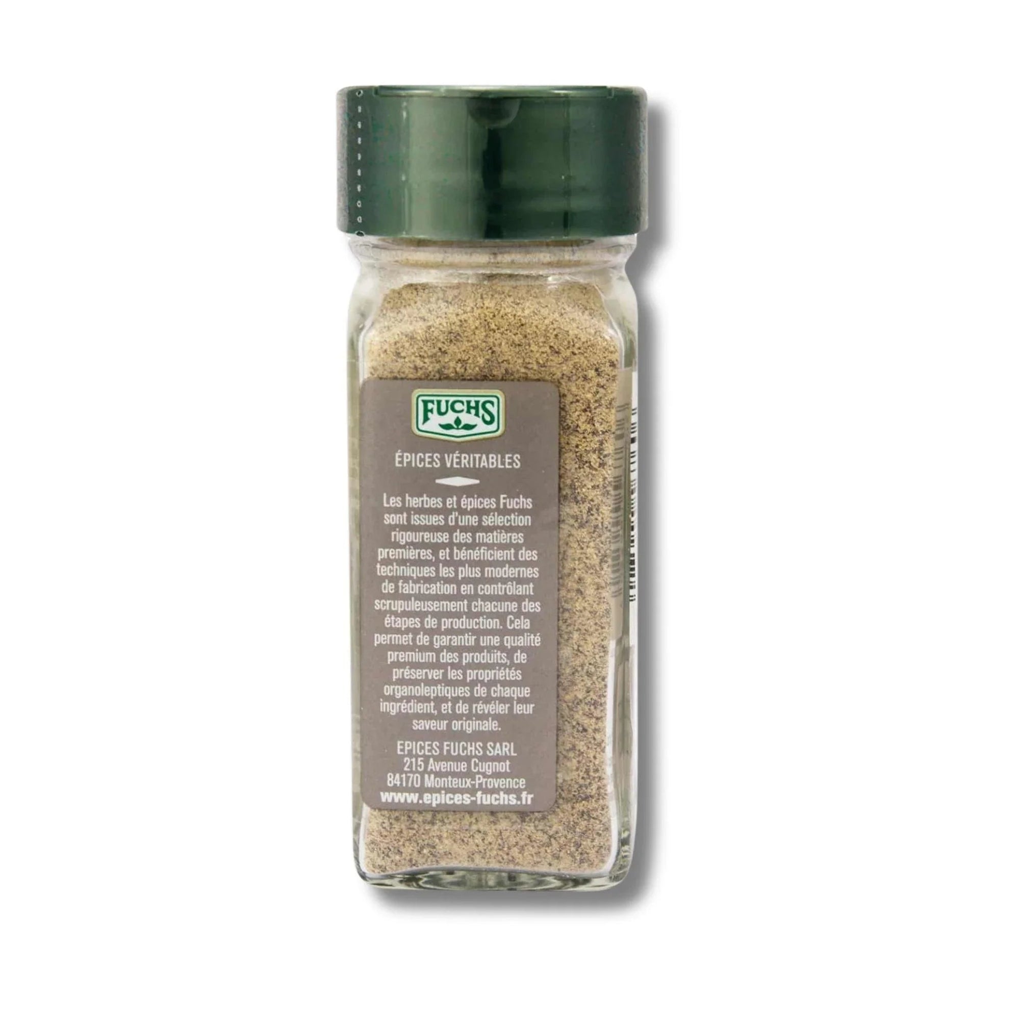 Poivre gris moulu flacon - 40G FUCHS - Épices Fuchs