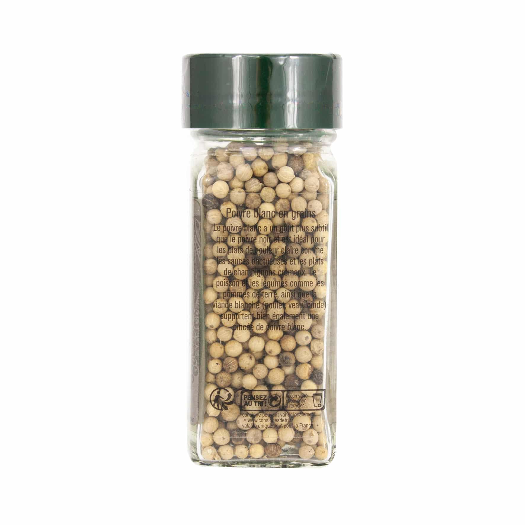 Poivre blanc grains flacon - 52G FUCHS - Épices Fuchs