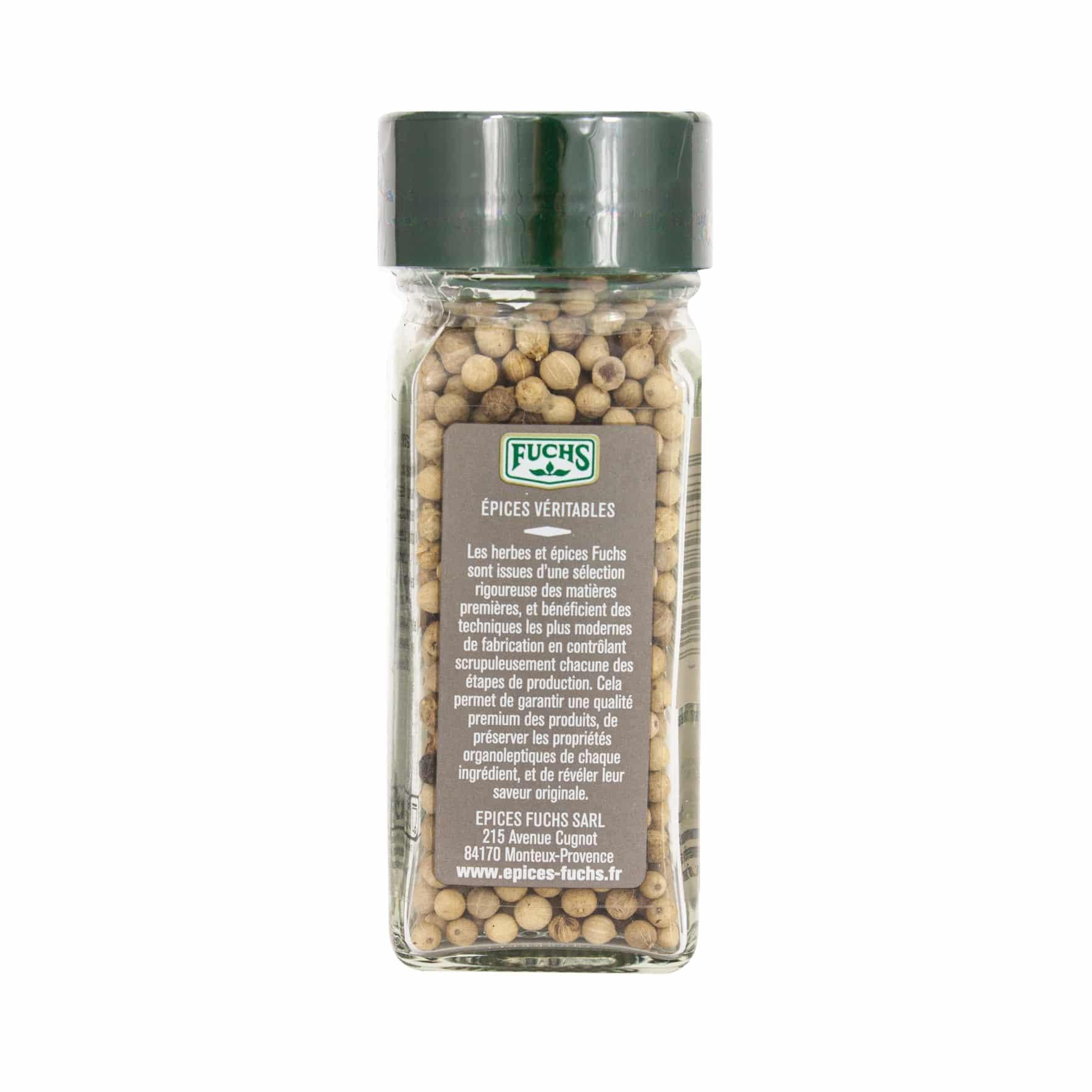 Poivre blanc grains flacon - 52G FUCHS - Épices Fuchs