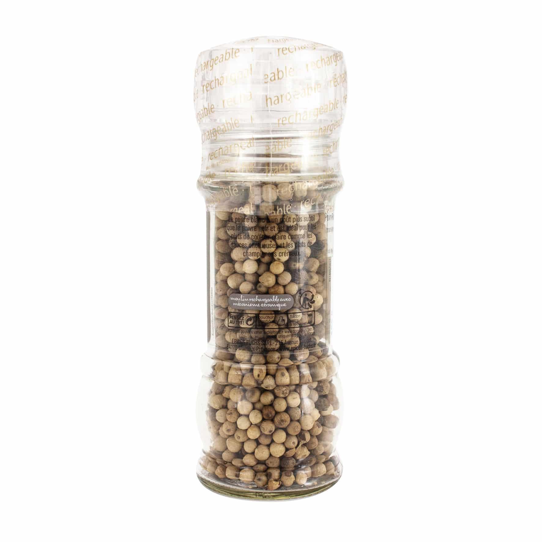 Poivre blanc moulin - 70G FUCHS - Épices Fuchs