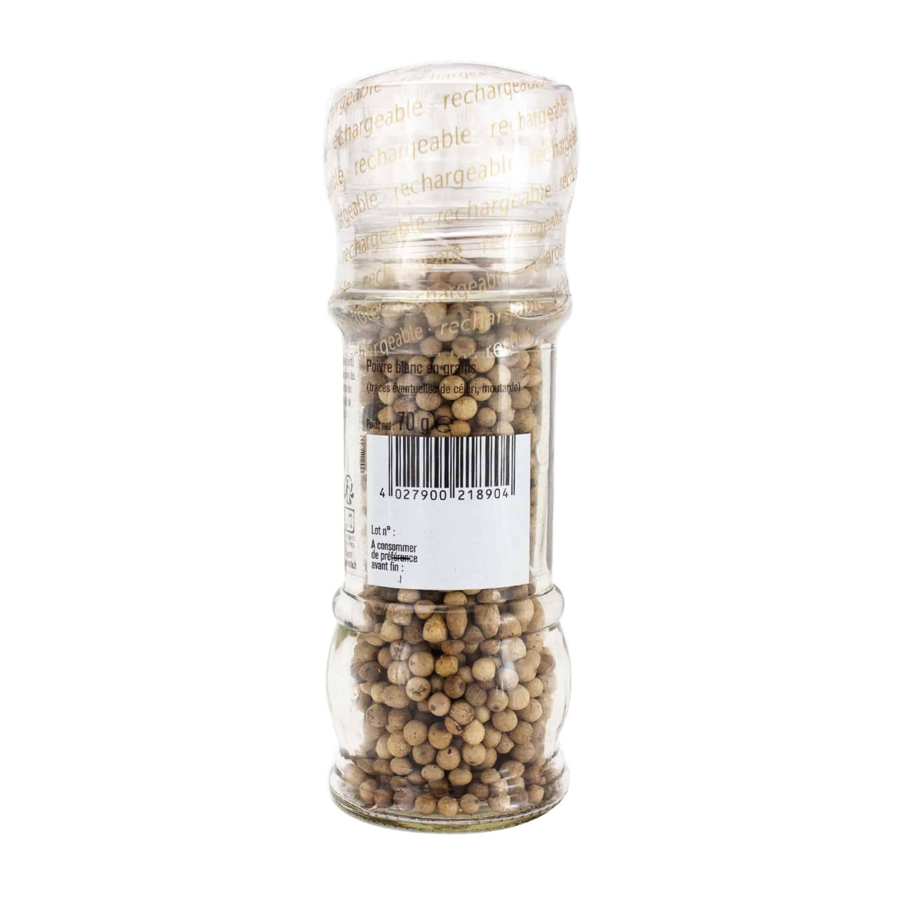 Poivre blanc moulin - 70G FUCHS - Épices Fuchs