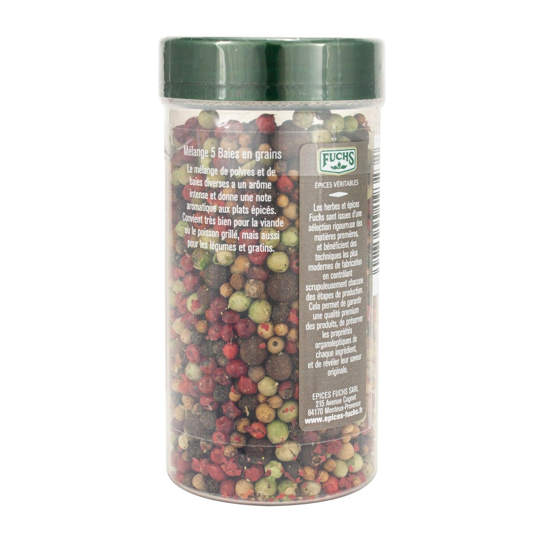 Mélange 5 baies grains tubo - 70G FUCHS - Épices Fuchs