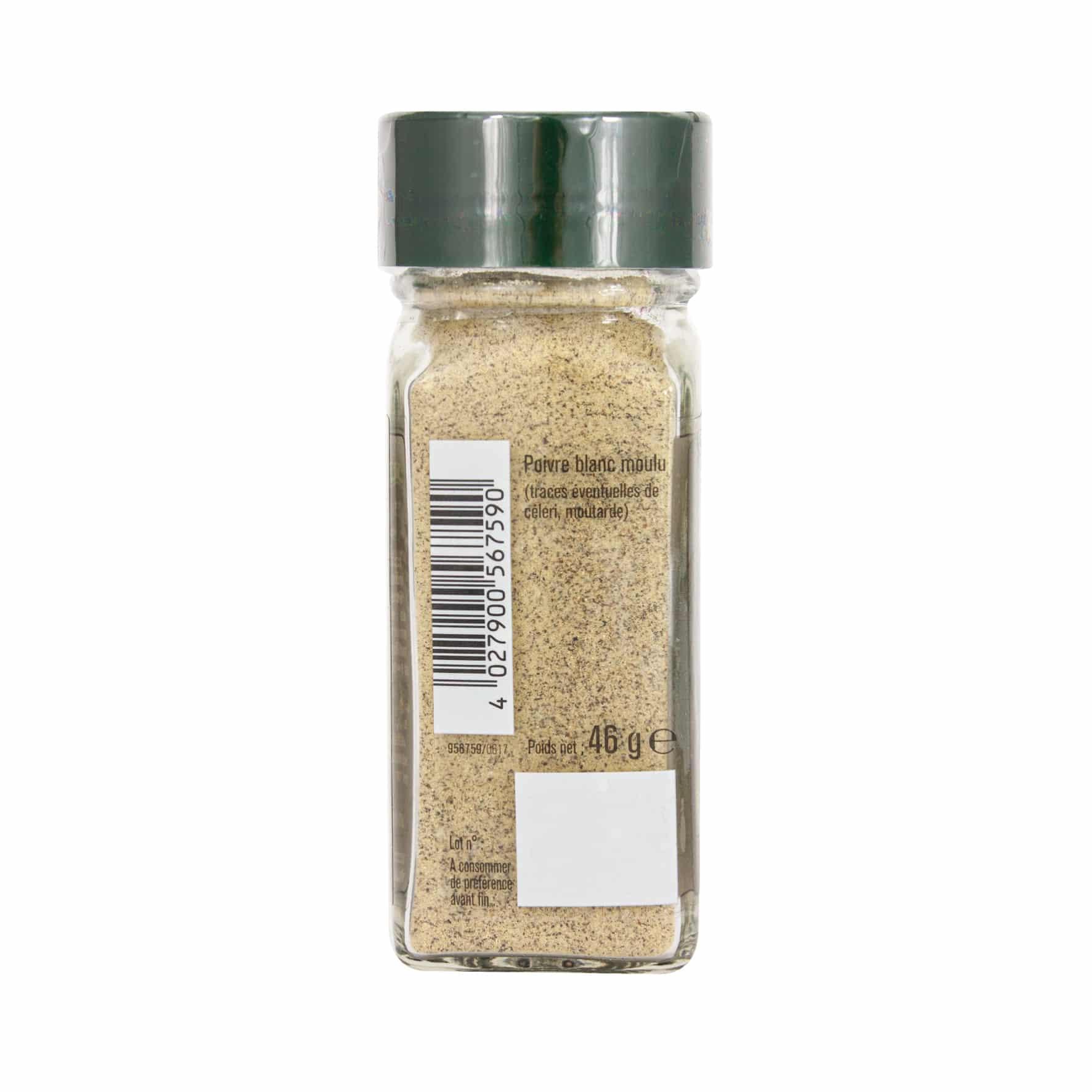 Poivre blanc moulu flacon - 46G FUCHS - Épices Fuchs