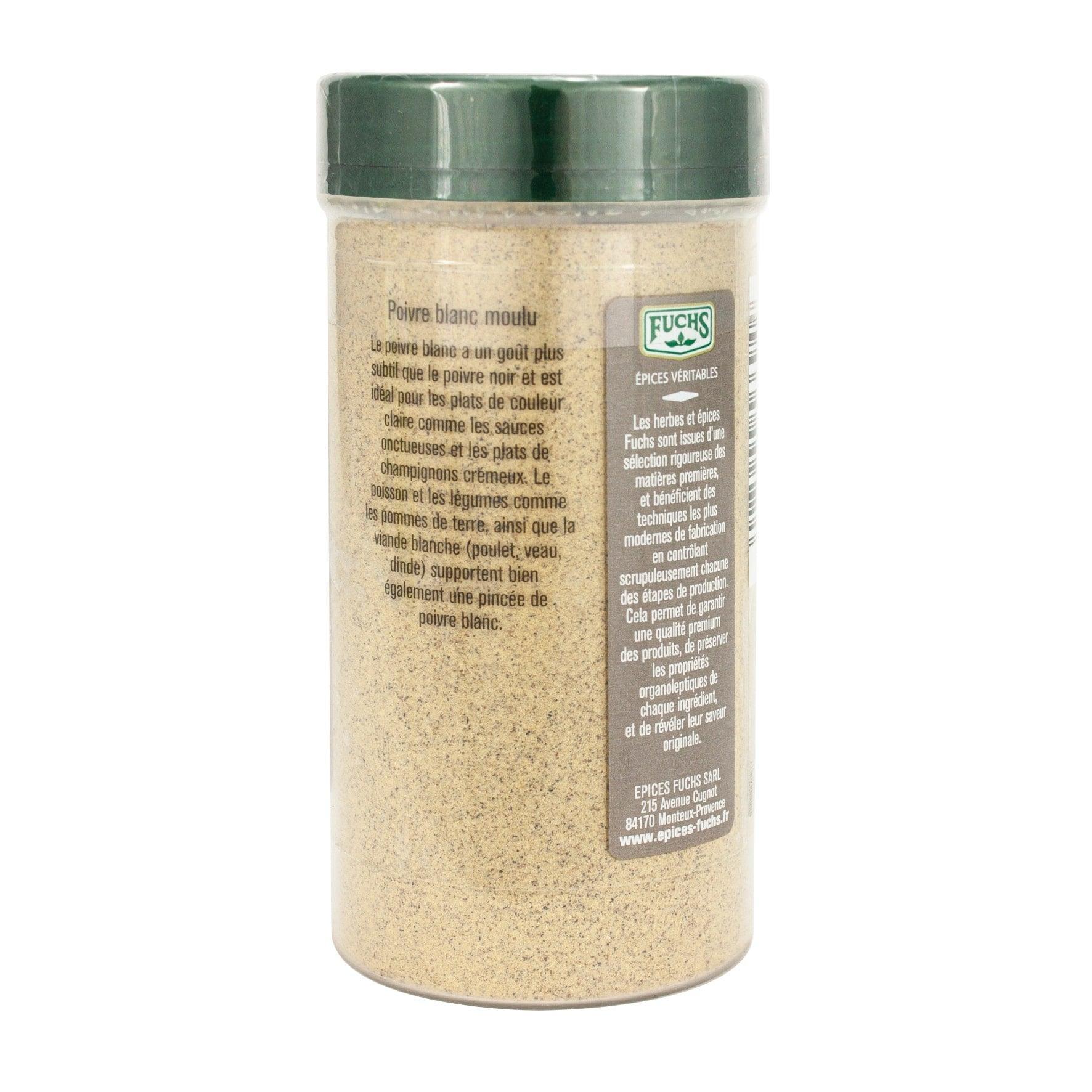 Poivre blanc moulu tubo - 110G FUCHS - Épices Fuchs