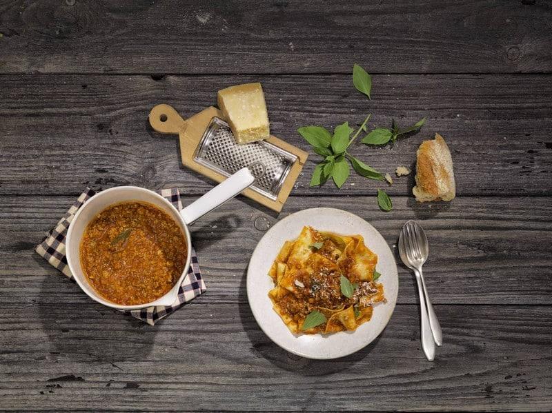 Tagliatelles fraîches maison et ragù alla bolognese mijoté 2h aux épices Fuchs