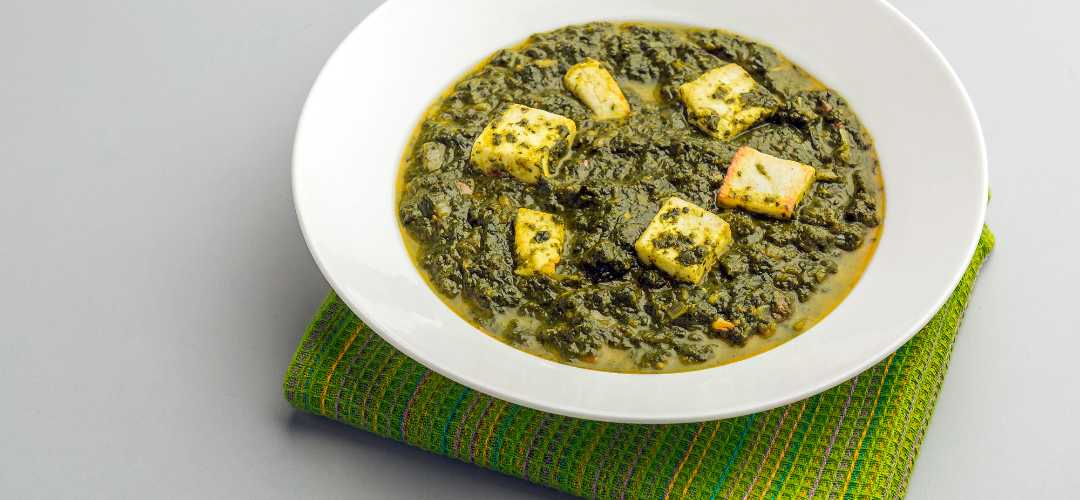 Palak Paneer plat indien épinard fromage vache qui rit