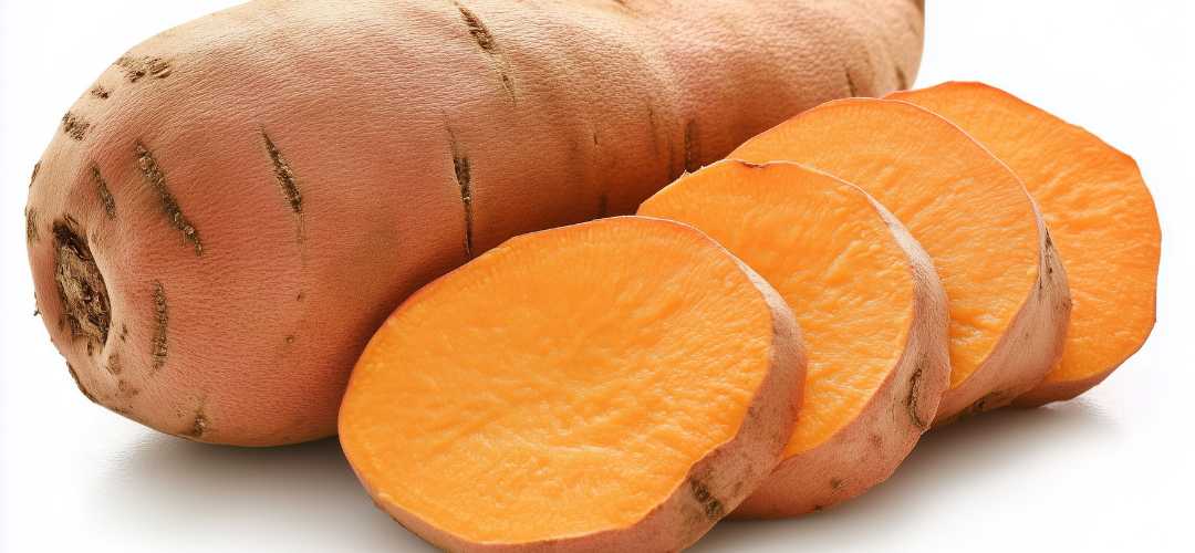 Patate douce pour la cuisine découpée en tranche