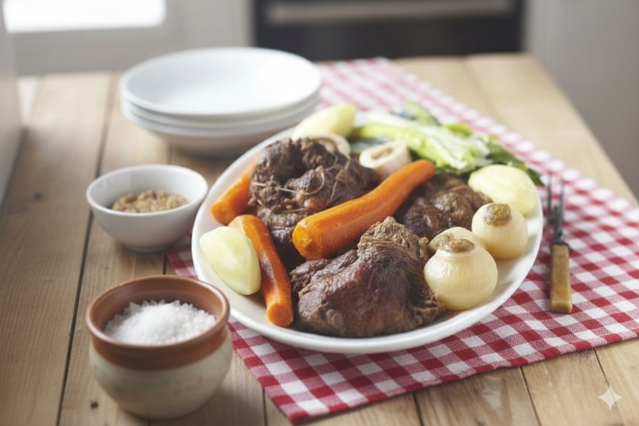 Plat de pot eu feu traditionnel, comment le présenter sur la table.