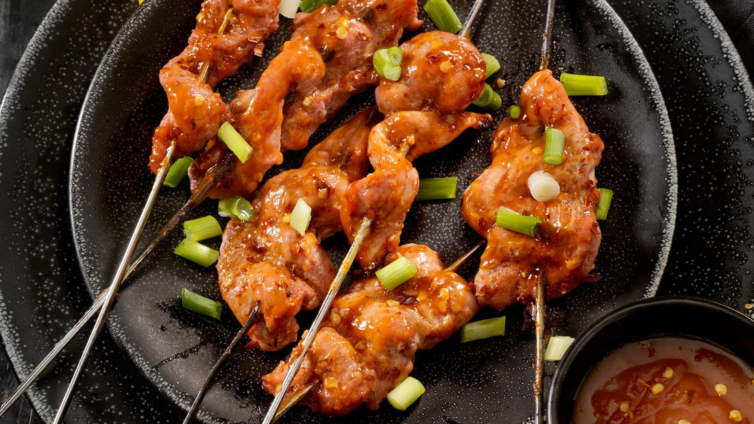 Brochettes-satay-au-piment-de-Cayenne-sauce-Satay-thaïlandaise Épices Fuchs