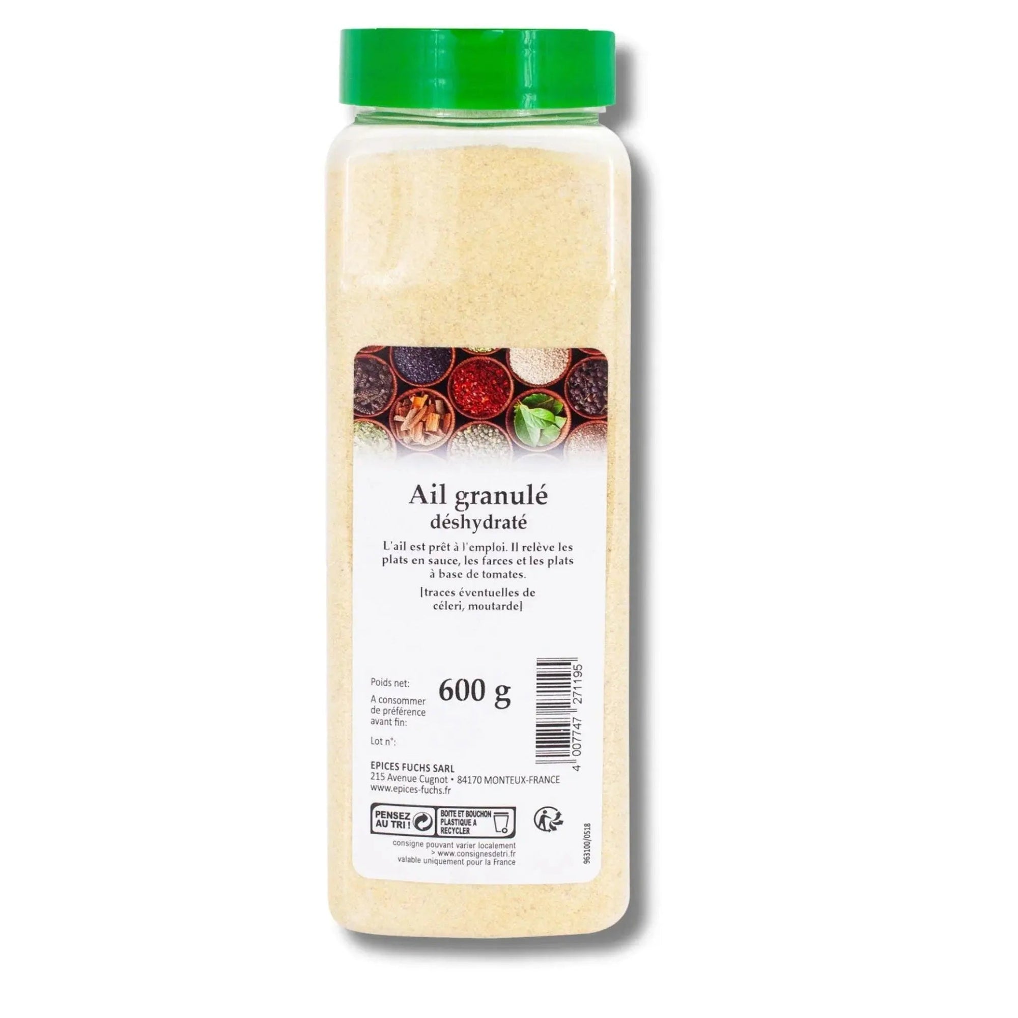 Ail granulé boite litre - 600G COLUMBIA - Épices Fuchs