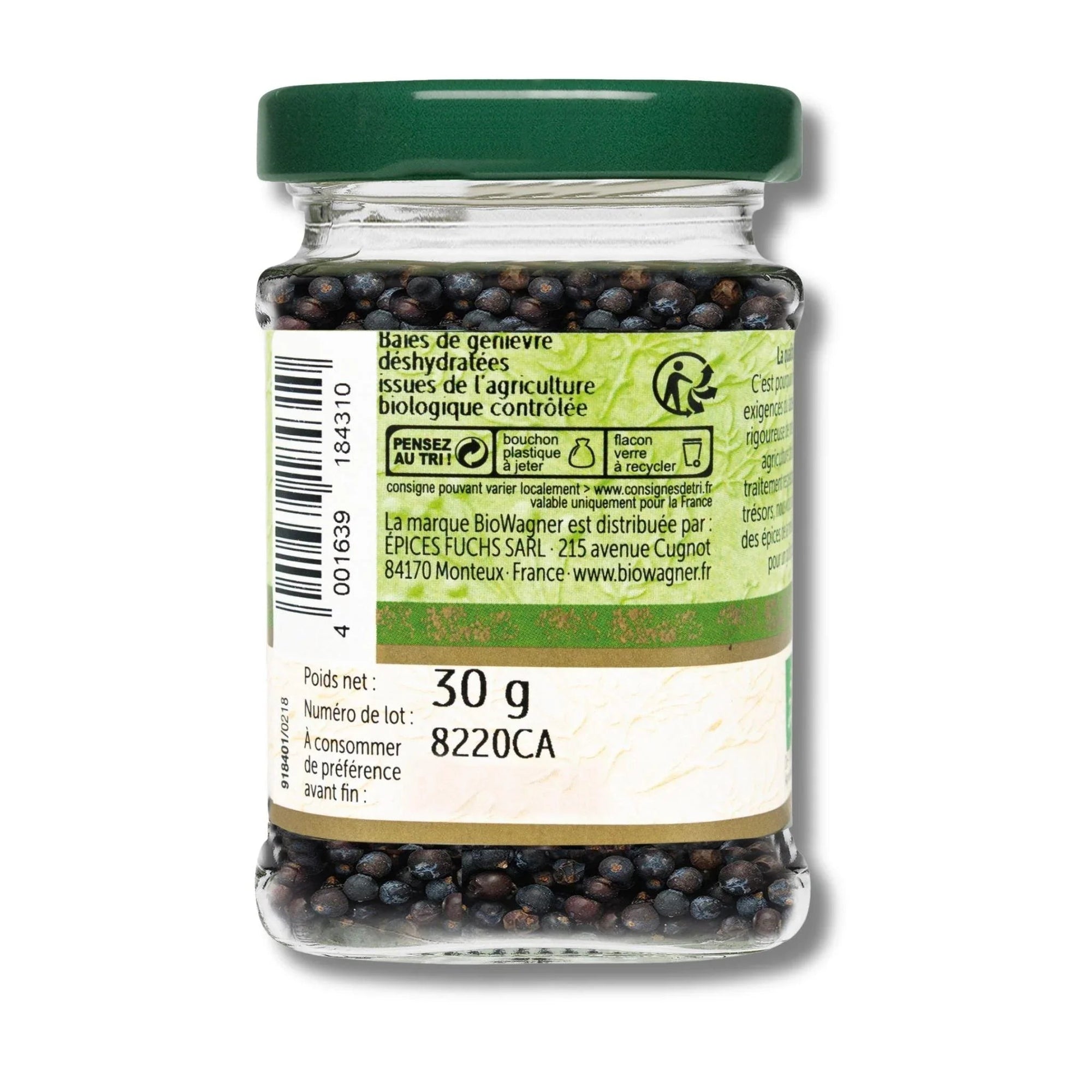 Baies de genièvres bio flacon - 30G BIOWAGNER - Épices Fuchs
