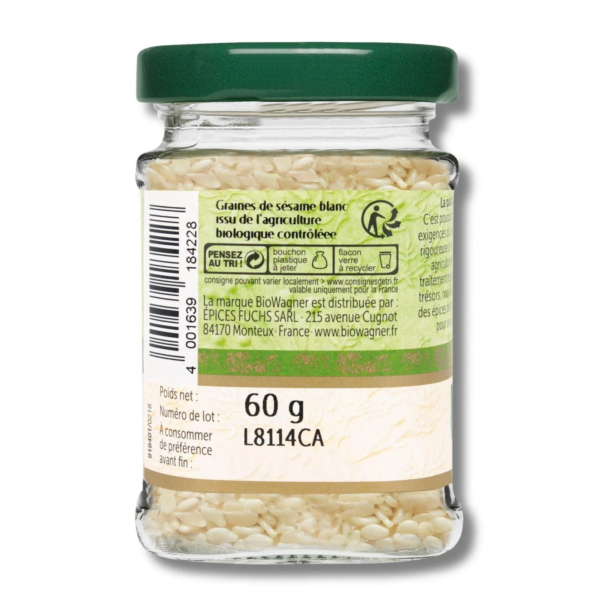 Graines de sésame bio flacon - 60G BIOWAGNER - Épices Fuchs