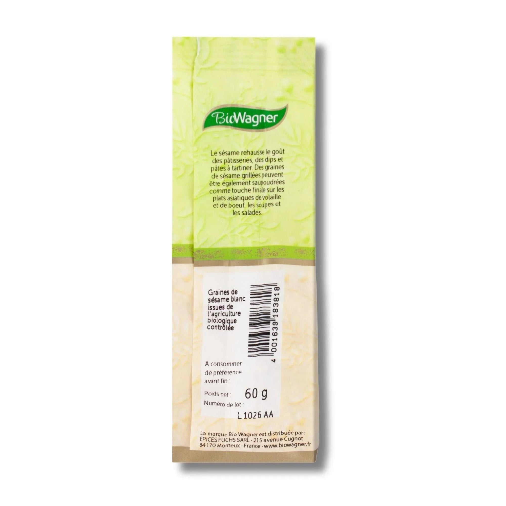 Graines de sésame sachet - 60G BIOWAGNER - Épices Fuchs