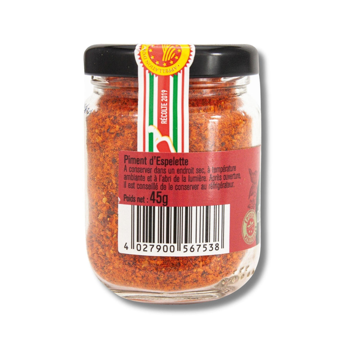 Piment d’Espelette AOP Fuchs 45 g, piment doux du Pays Basque en flacon verre