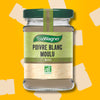Flacon en verre de poivre blanc moulu biologique de la marque épices BioWagner