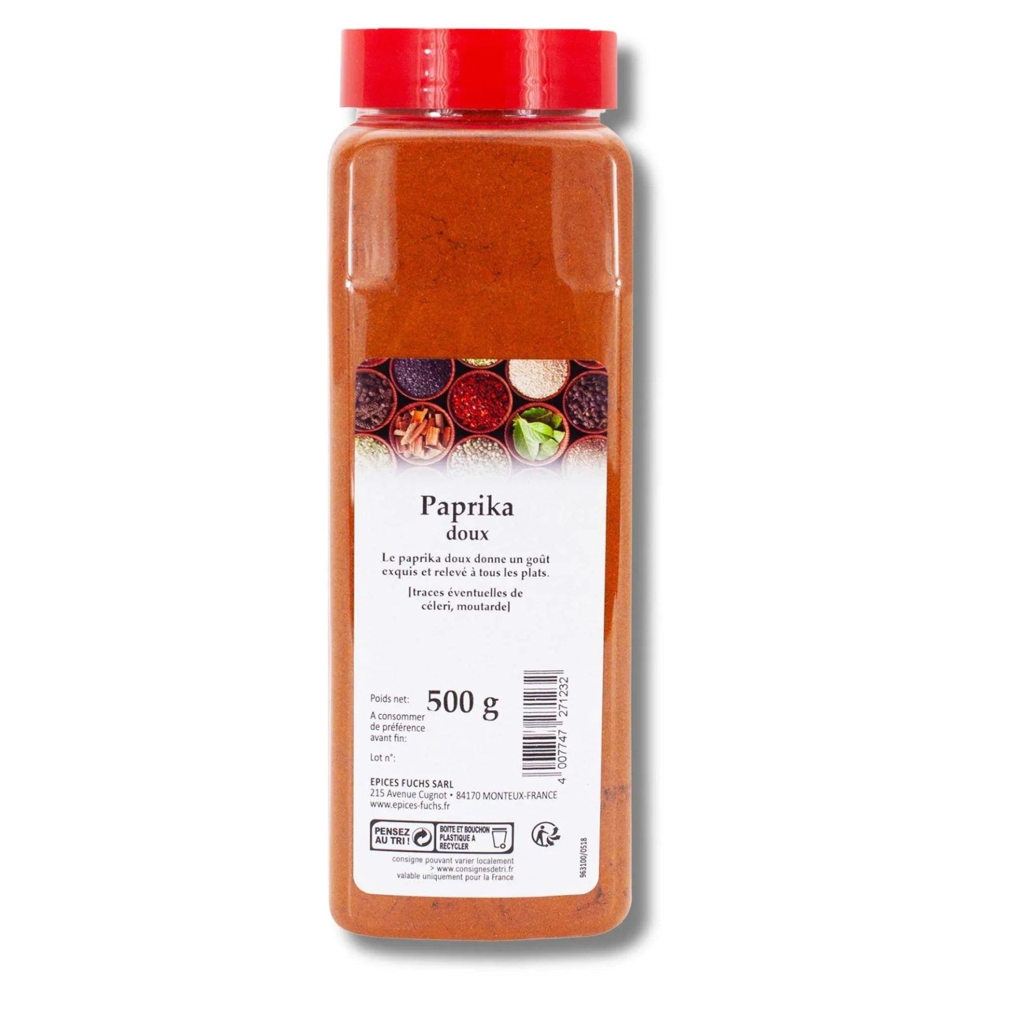 Paprika doux boite litre - 500G COLUMBIA - Épices Fuchs