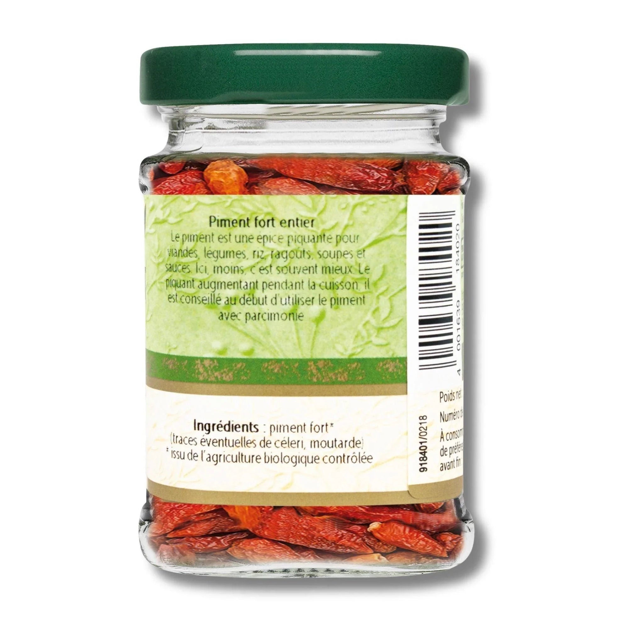 Piment fort bio entier - 20G BIOWAGNER - Épices Fuchs
