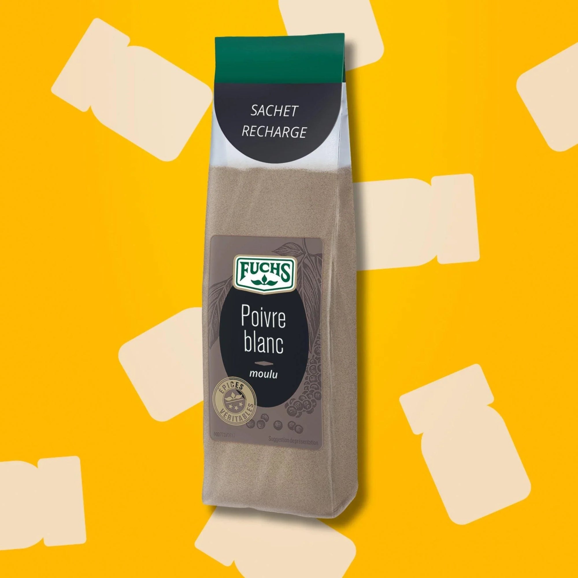 Poivre blanc moulu sachet recharge - 50G FUCHS - Épices Fuchs