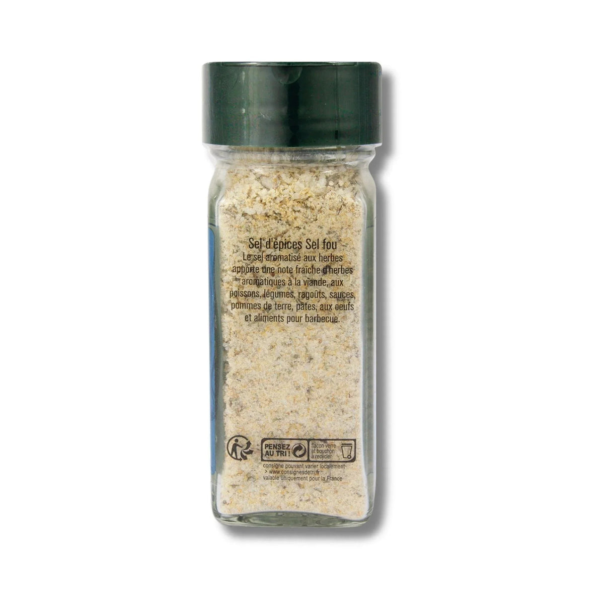 Sel Fou Fuchs 80 g flacon, sel aromatisé aux herbes et légumes signature Fuchs