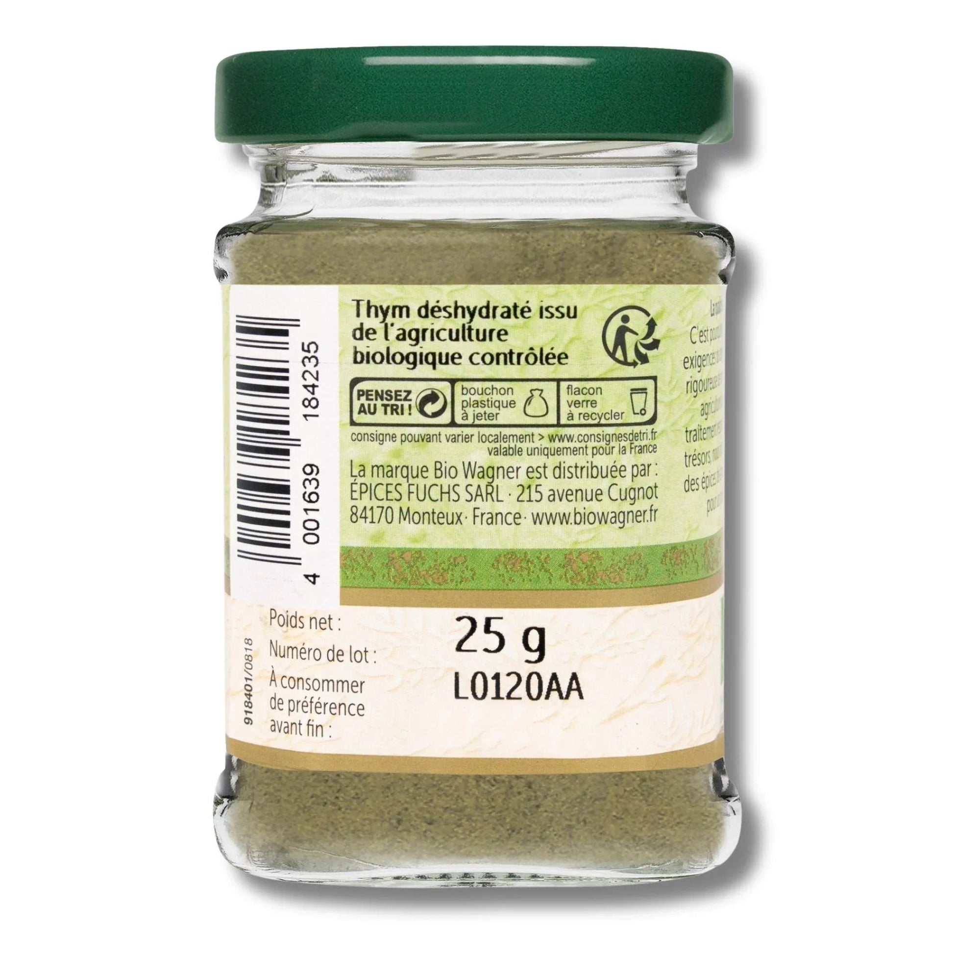 Thym bio flacon - 25G BIOWAGNER - Épices Fuchs