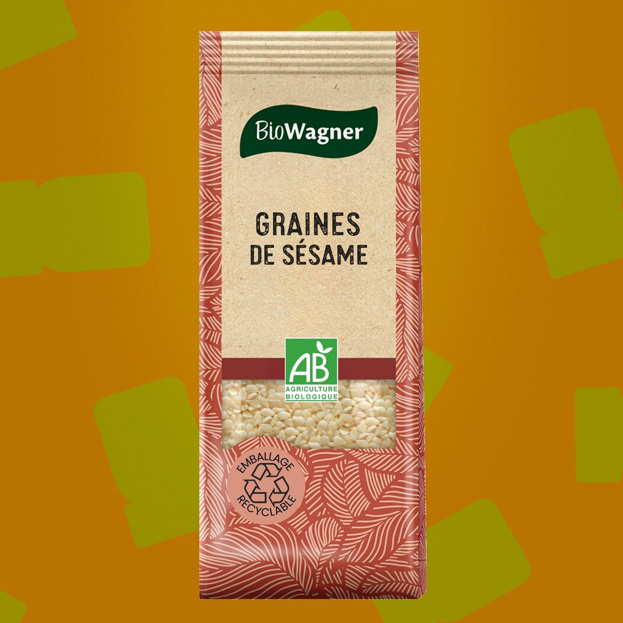 Graines de sésame blanc bio AB Biowagner 60 g en sachet – Idéal pour salades et woks