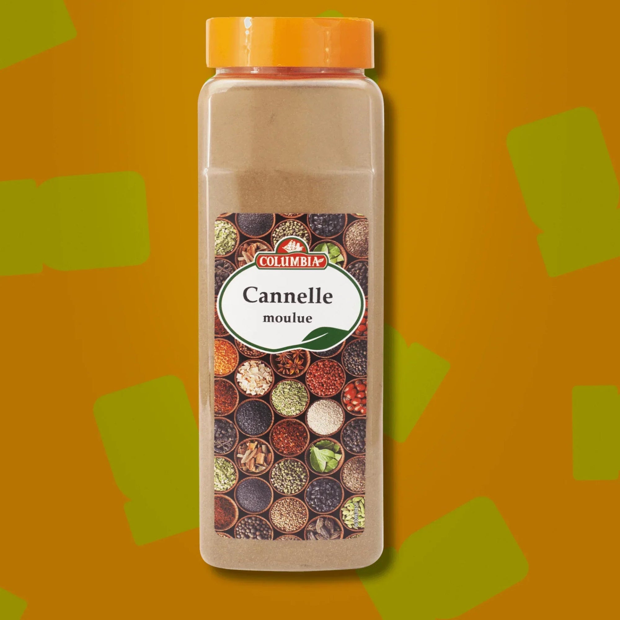Boîte litre de cannelle moulue Columbia 500g grand format pour professionnels de la restauration et pâtisseries, idéale pour l'assaisonnement des tartes, biscuits et tajines par Épices Fuchs.