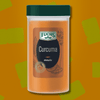 Boîte tubo de 120g de curcuma moulu Épices Fuchs, épice colorante jaune naturelle idéale pour réussir les currys de poulet, les dahls de lentilles et colorer le riz pilaf