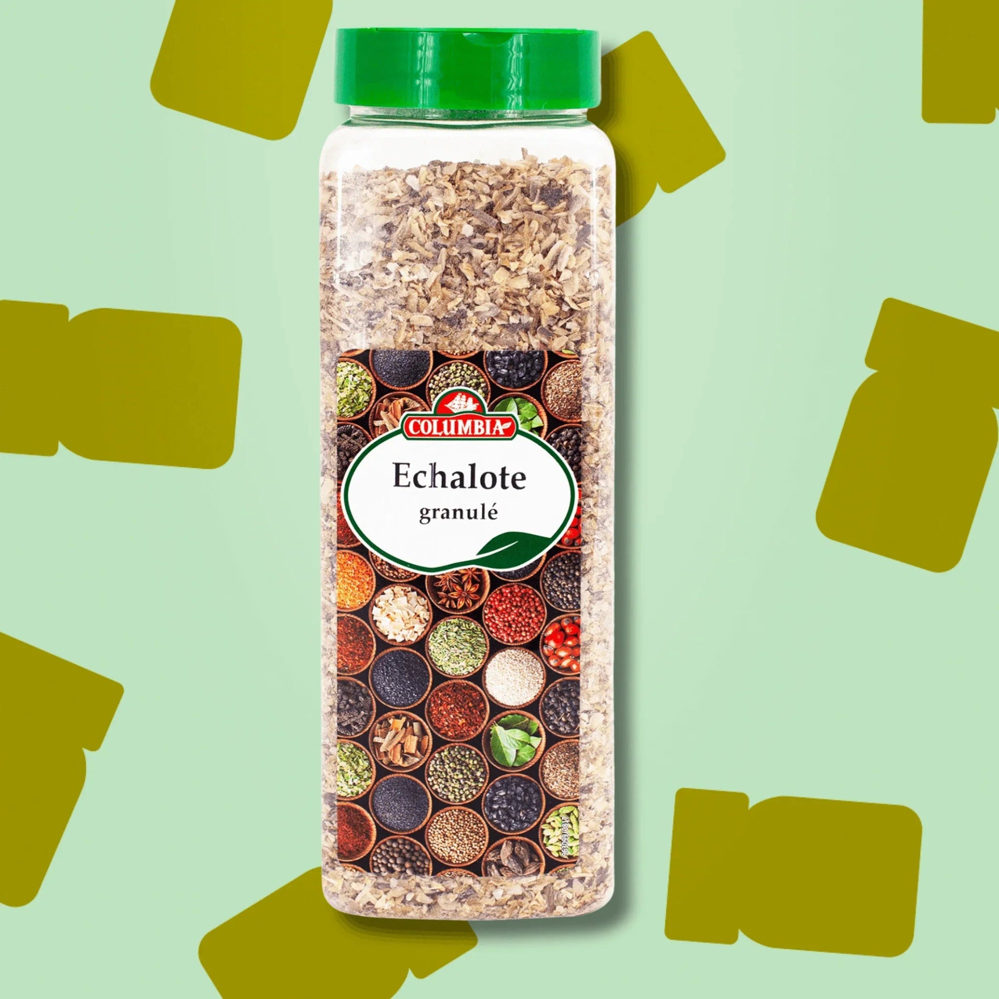 Boîte litre d'échalote granulée Columbia Fuchs 375g pour sauces et vinaigrettes professionnelles