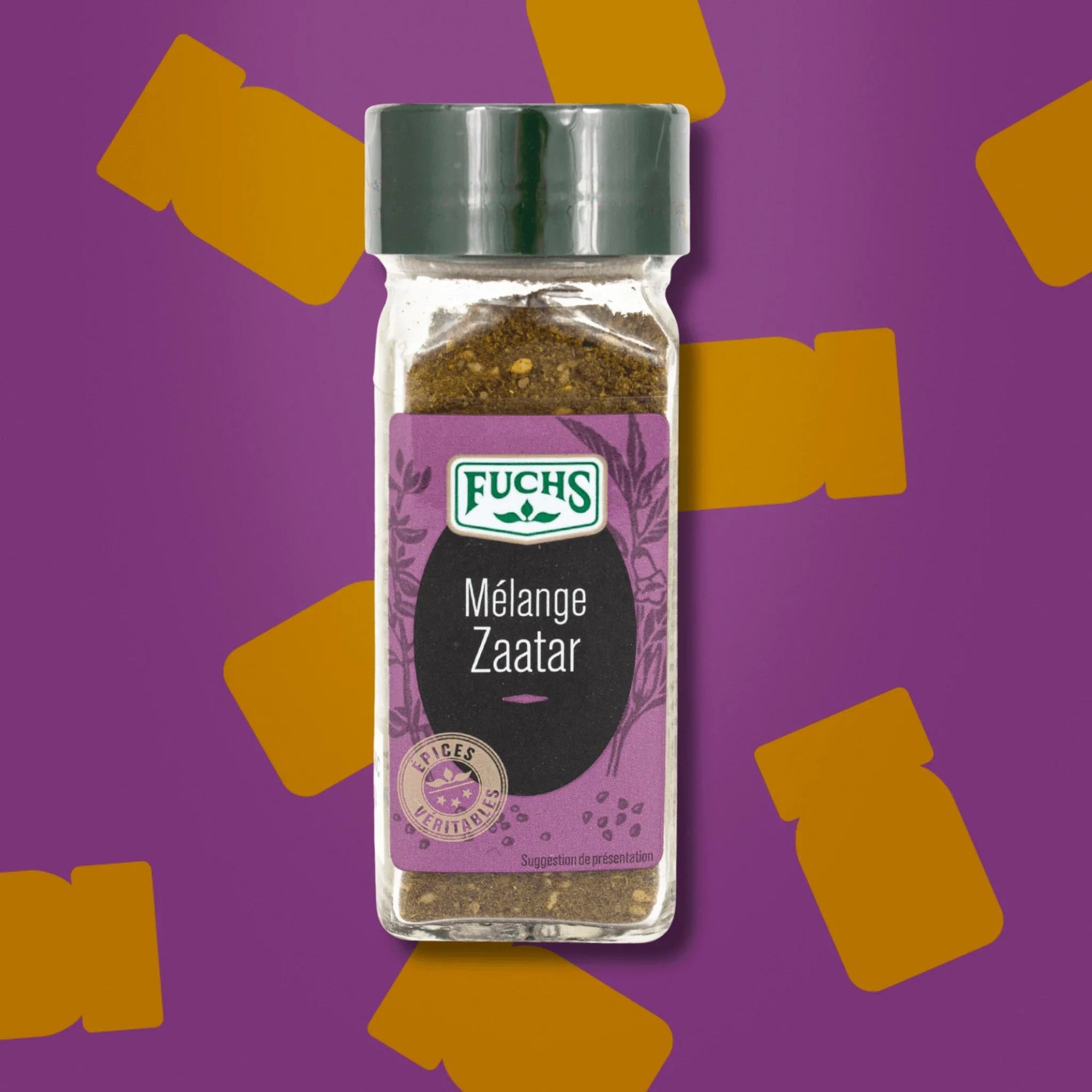 Flacon de melange Zaatar libanais Fuchs 40 g epice traditionnelle sesame sumac et thym pour mezzes et labneh