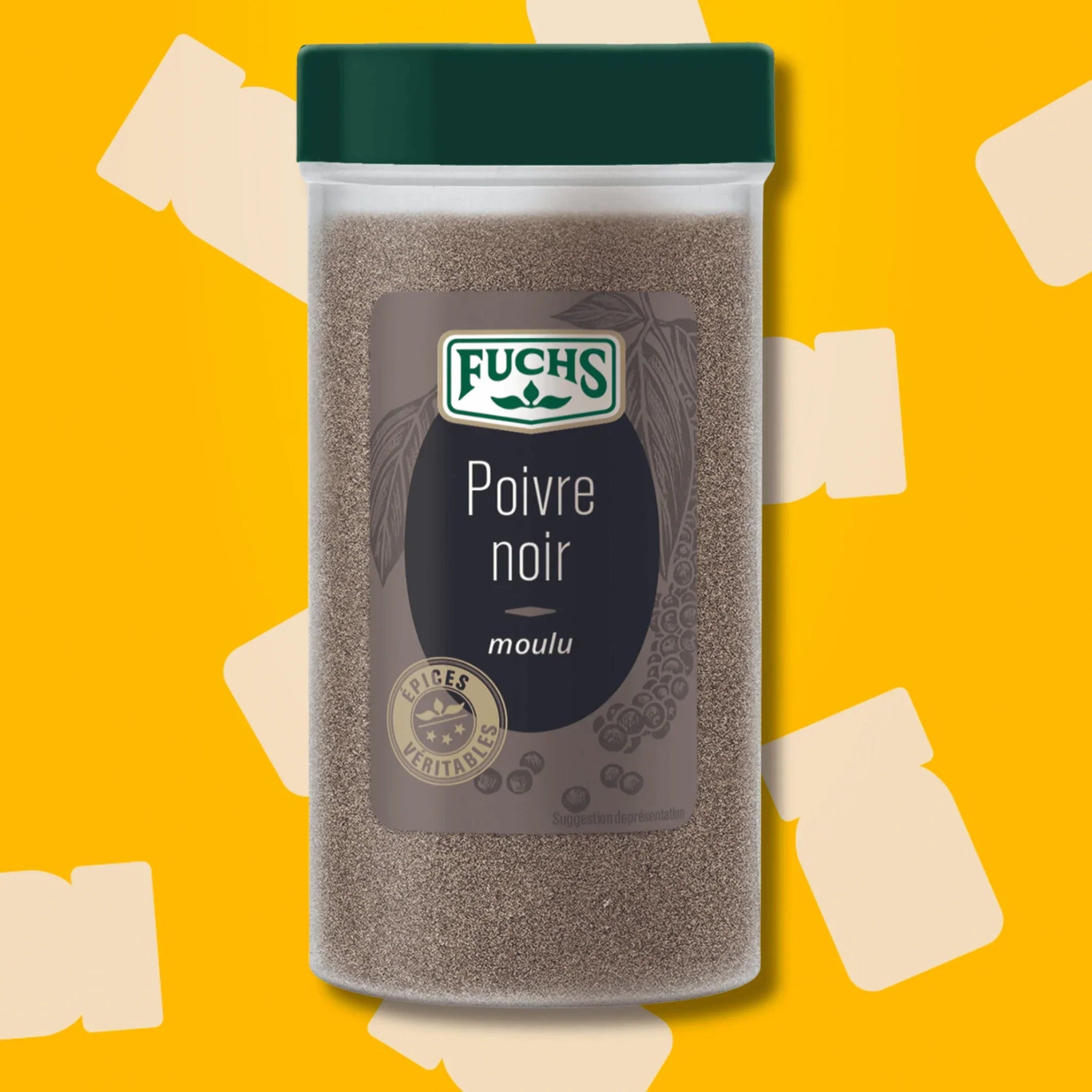 Tubo de poivre noir moulu Fuchs 95g grand format pour steaks sauces brunes et marinades