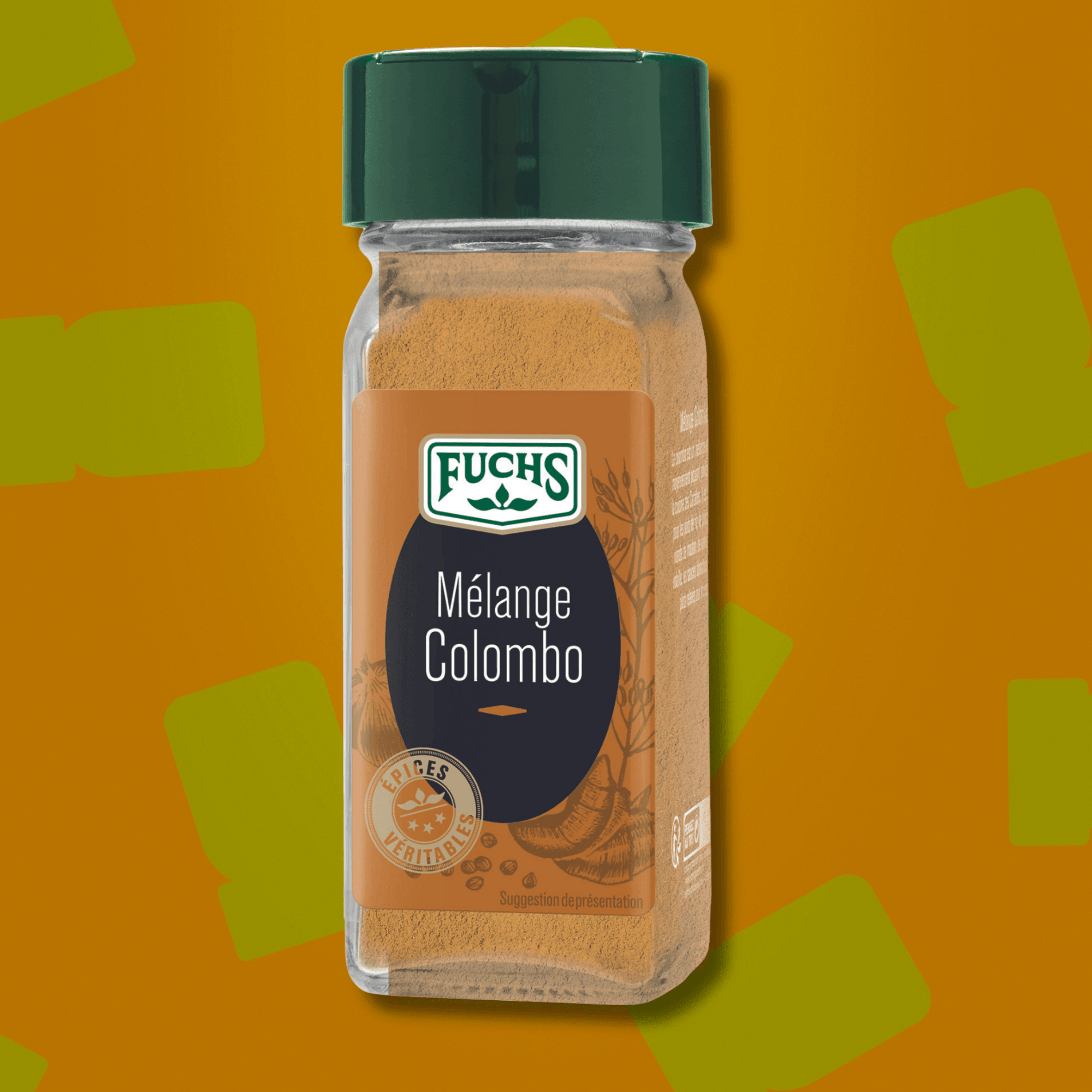 Flacon de melange colombo Fuchs 42g aux epices creoles pour poulet crevettes et legumes