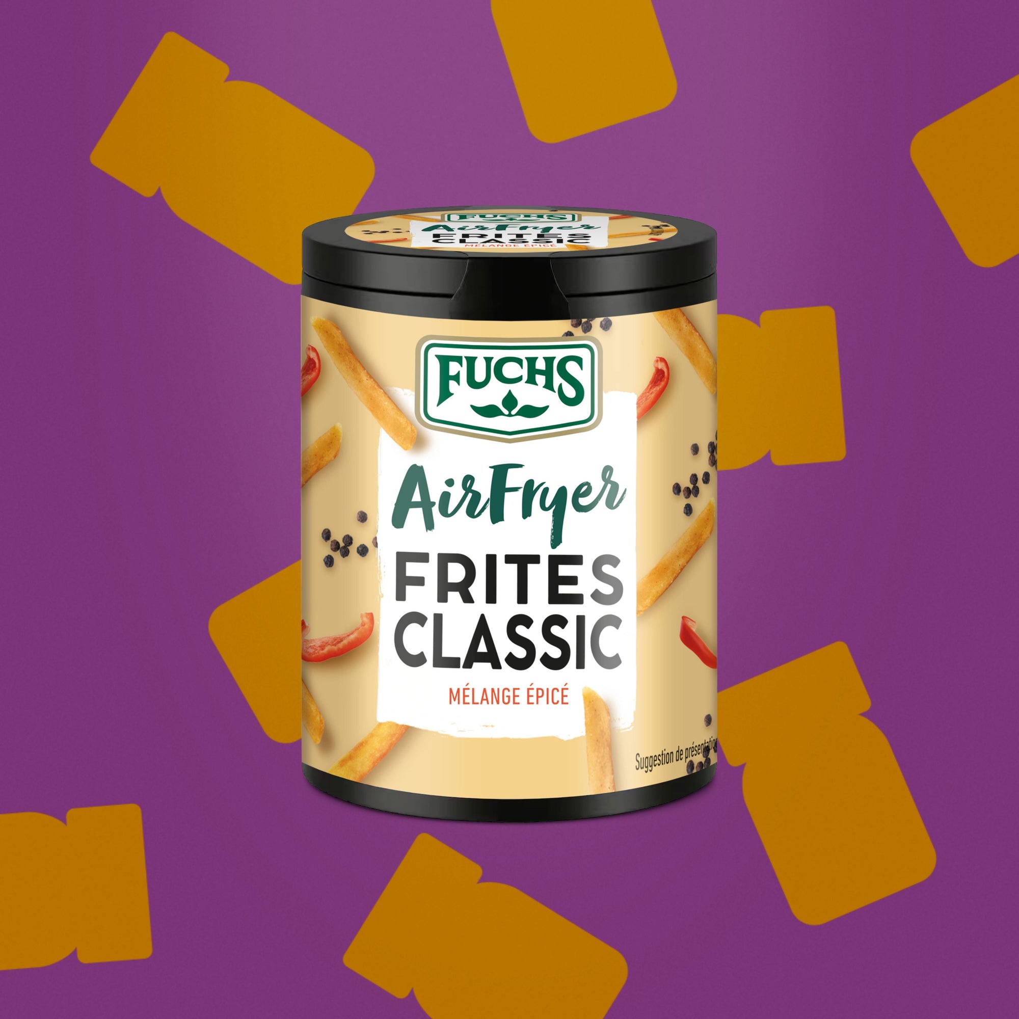 Flacon de mélange d'épices pour frites croustillantes au Airfryer 70g Fuchs, idéal pour l'assaisonnement des pommes de terre et potatoes