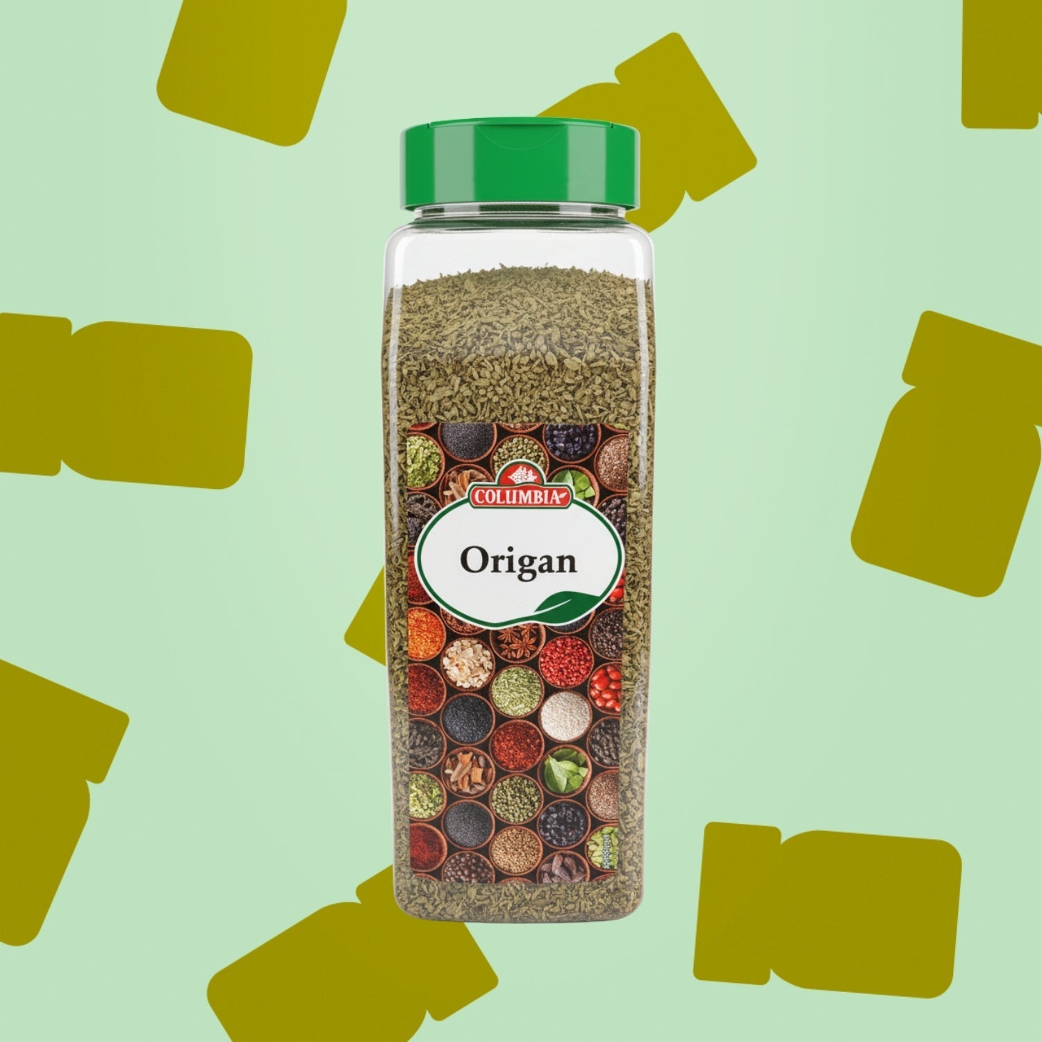 Boîte litre d'origan séché Columbia Fuchs 135g pour pizzas, sauces tomate et restaurateurs