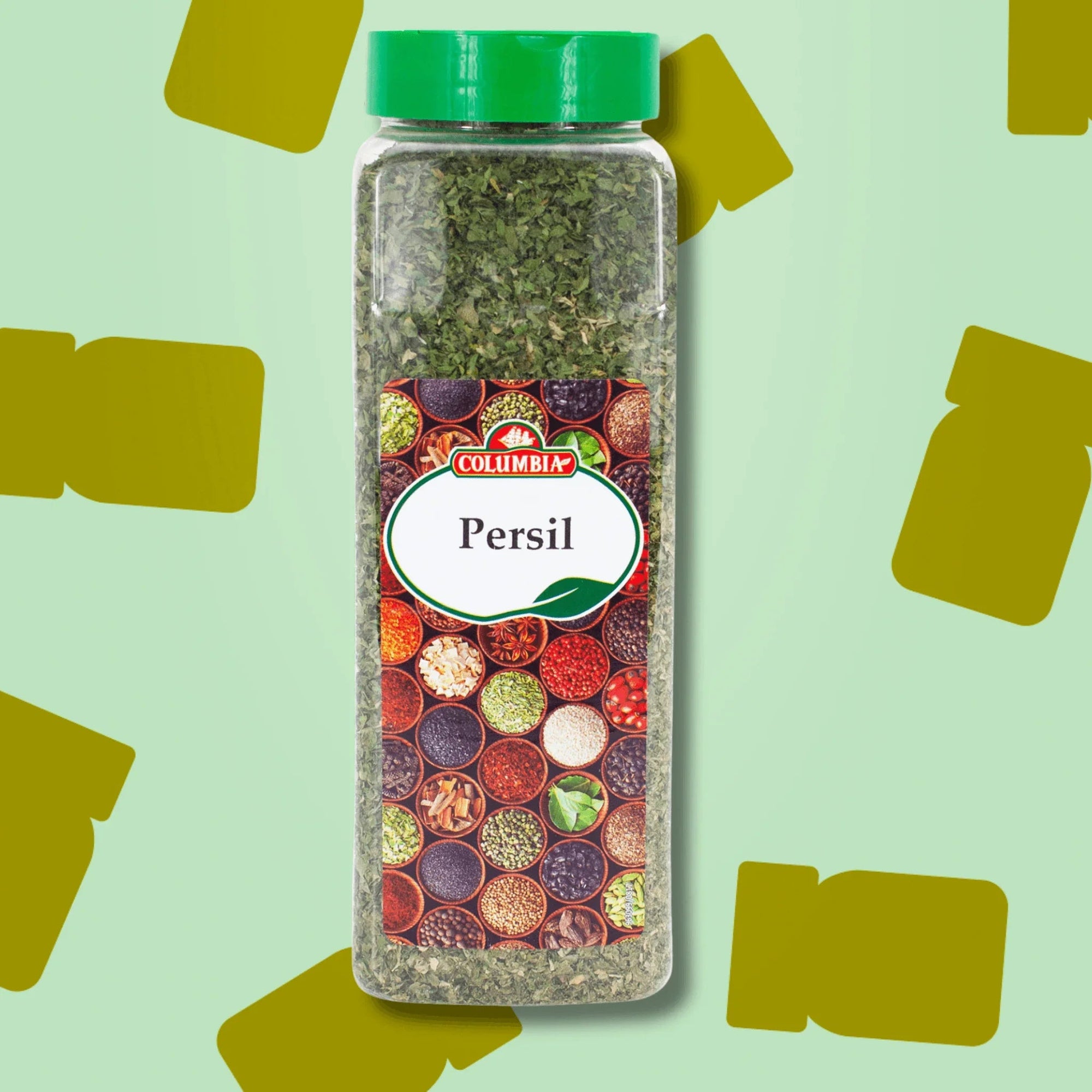 Boîte litre carrée de 100g de persil séché en feuilles Columbia par Épices Fuchs, format professionnel grand volume et hermétique pour la restauration et les traiteurs