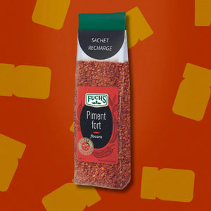 Piment fort flocons sachet recharge Fuchs 35 g - Pizza, pâtes, huile pimentée