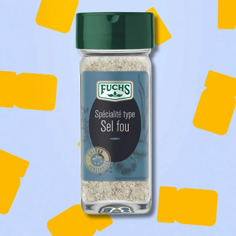 Flacon de sel fou 80g Fuchs, sel aromatique aux herbes et épices idéal pour les barbecues, grillades et salades