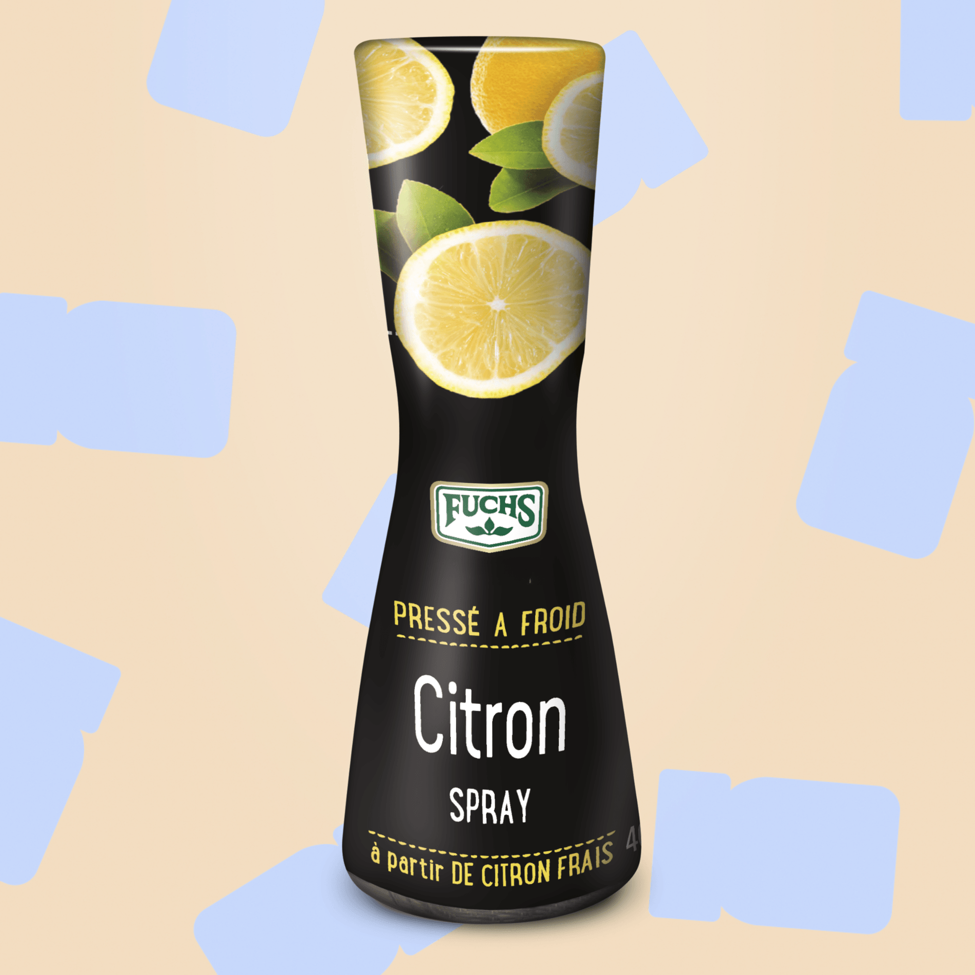 Flacon spray au citron extrait naturel 40ml Épices Fuchs, Élu Produit de l'Année 2025, pour l'assaisonnement précis des poissons, fruits de mer et salades