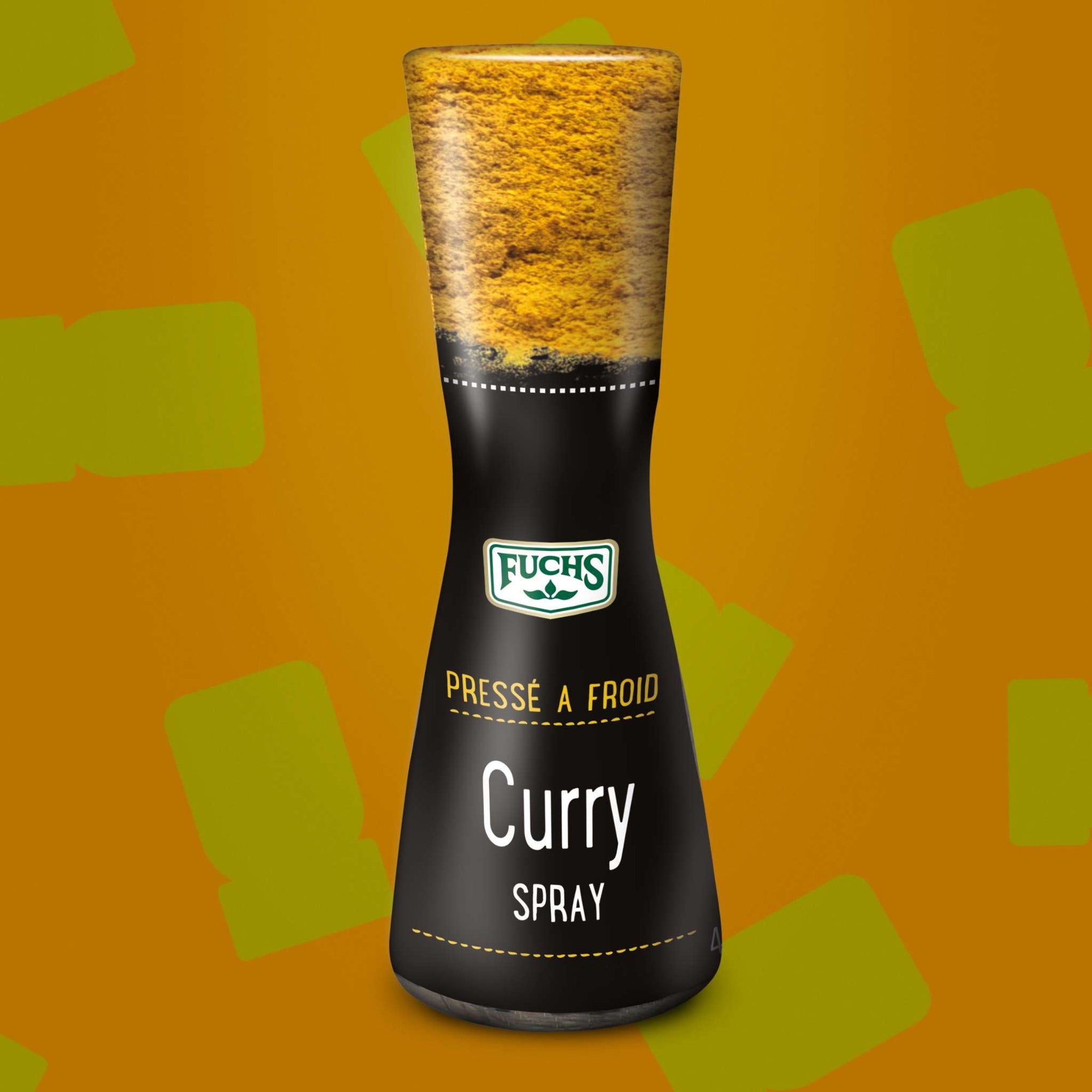 Flacon de 40ml de spray au curry Épices Fuchs, extrait naturel pressé à froid de 9 épices en brume fine, idéal pour assaisonner de manière homogène le poulet, le riz basmati ou les légumes rôtis