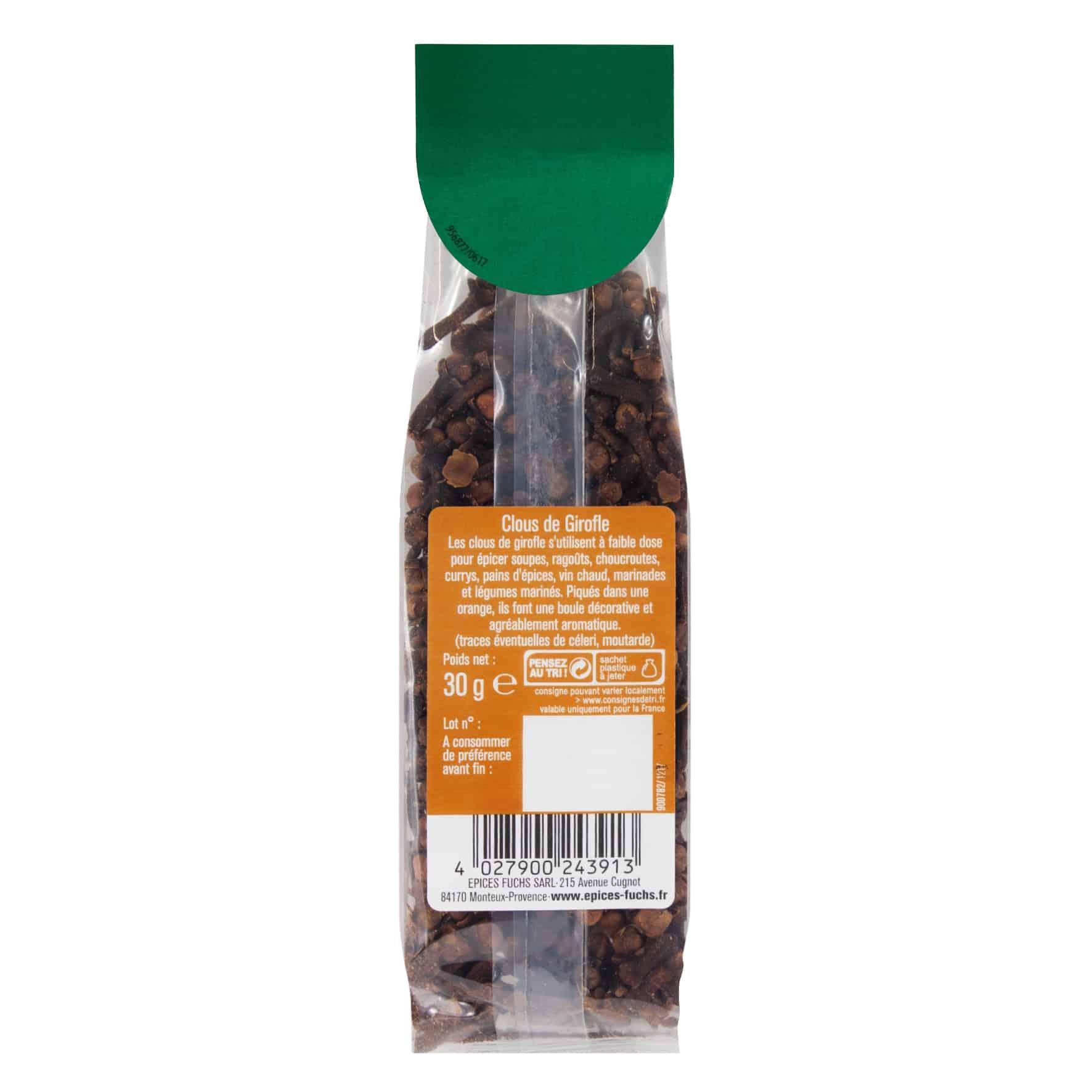Clous de girofle sachet recharge - 30G FUCHS FUCHS