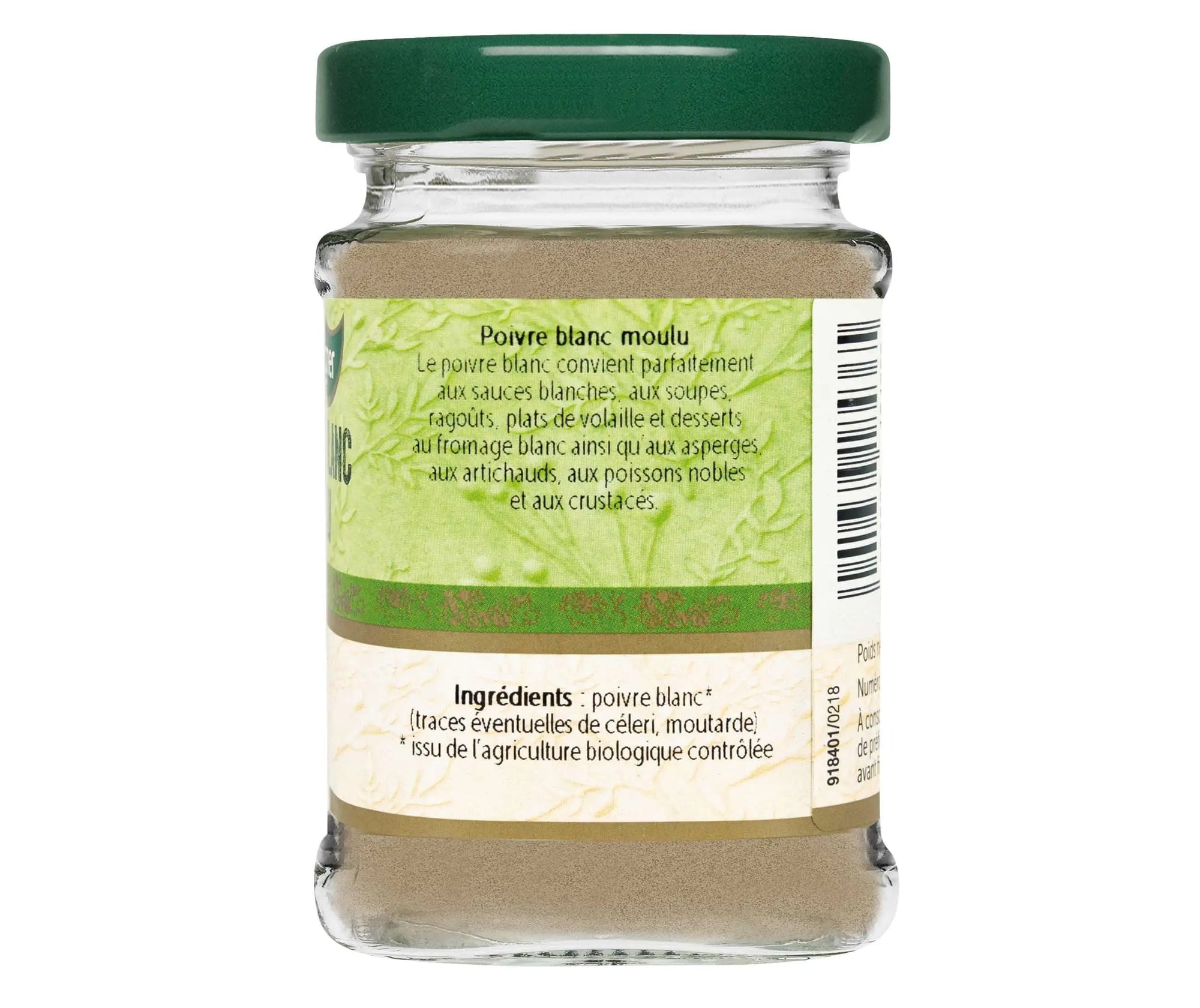 Poivre blanc bio moulu - 50G BIOWAGNER - Épices Fuchs