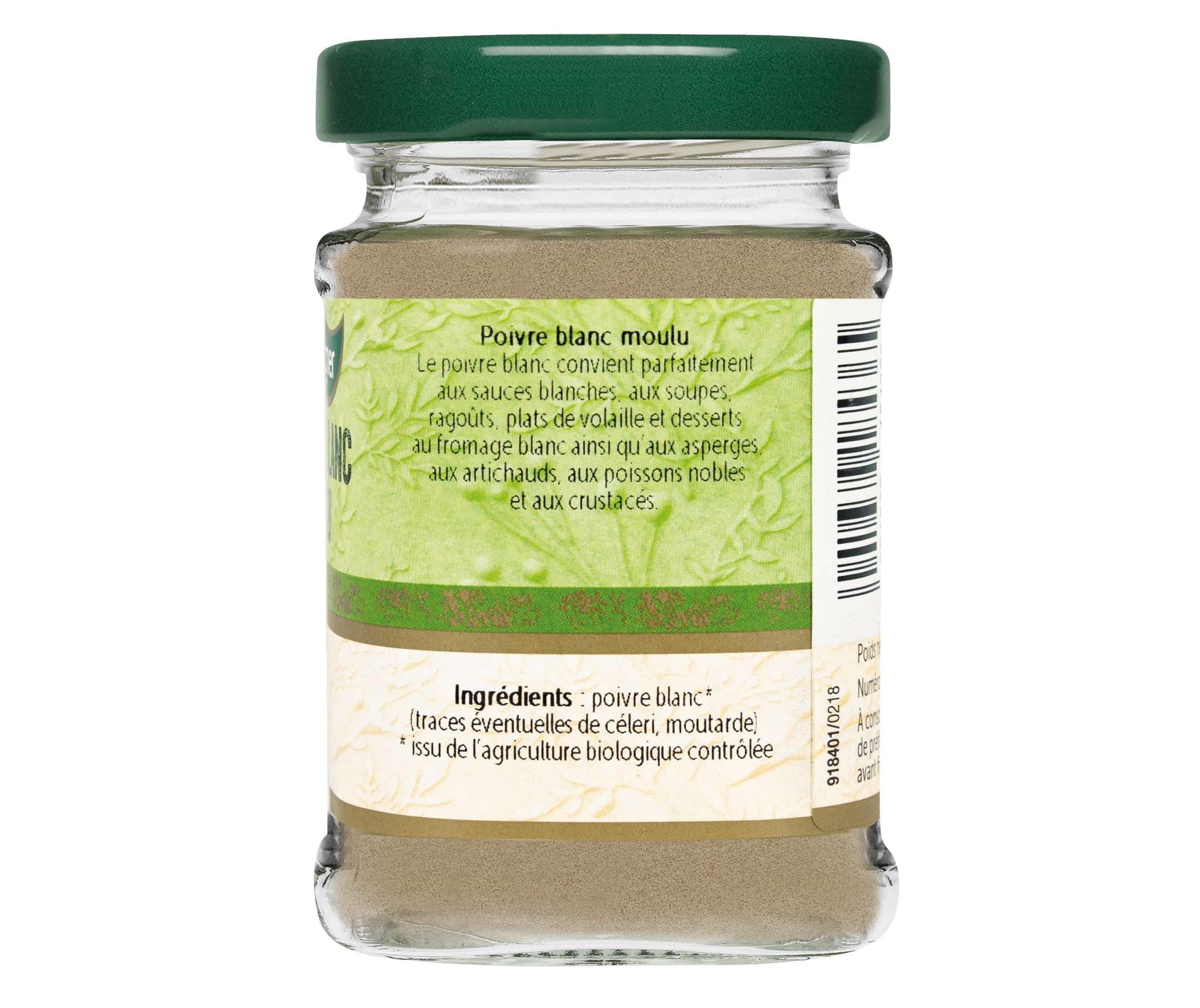 Poivre blanc bio moulu - 50G BIOWAGNER - Épices Fuchs